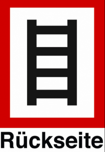 Anleiterstelle Aufkleber mit Zusatz "Rückseite" DIN 4066